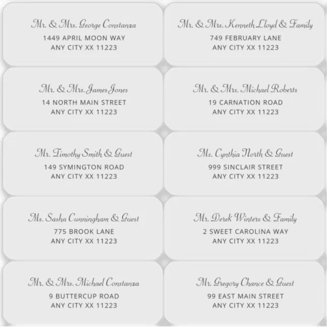 Simple Wedding Guest Address Labels | Zazzle