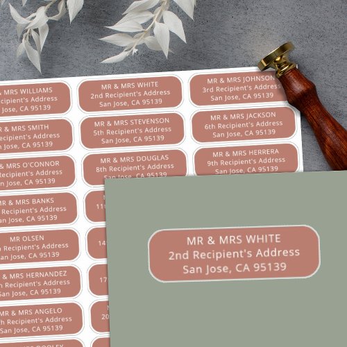 Simple wedding guests address 27 recipients labels