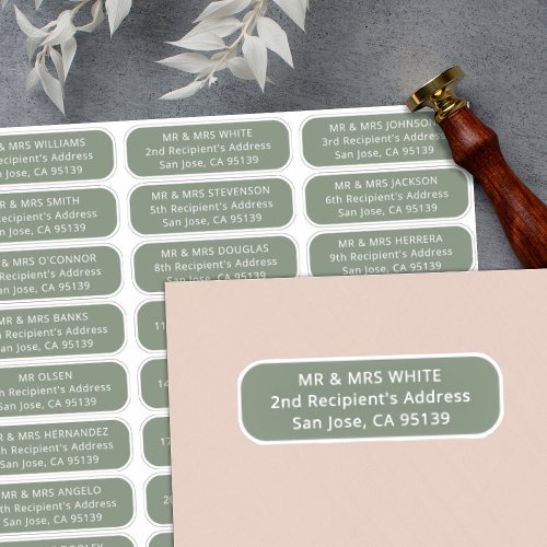 Simple wedding guests address 27 recipients labels