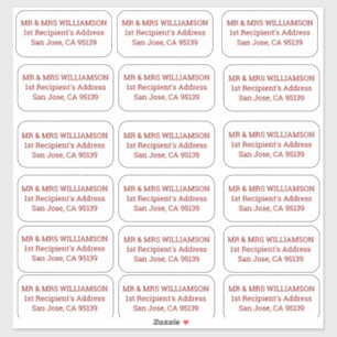 Simple wedding guests address labels