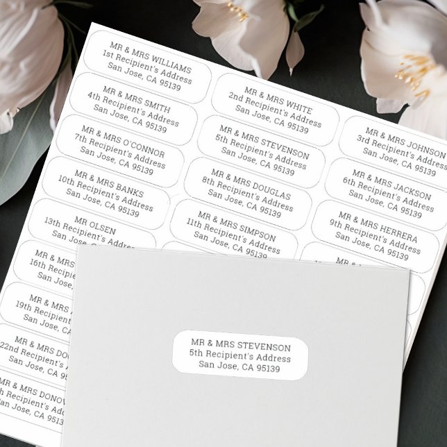 Simple wedding guests address labels 27 recipients (Creator Uploaded)