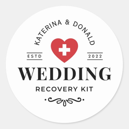  Simple Wedding Hangover Recovery Kit Classic Roun Classic Round Sticker