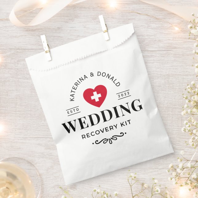 Simple Wedding Hangover Recovery Kit  Favor Bag (Clipped)