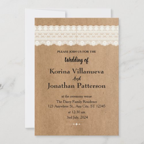Simple wedding invitation 