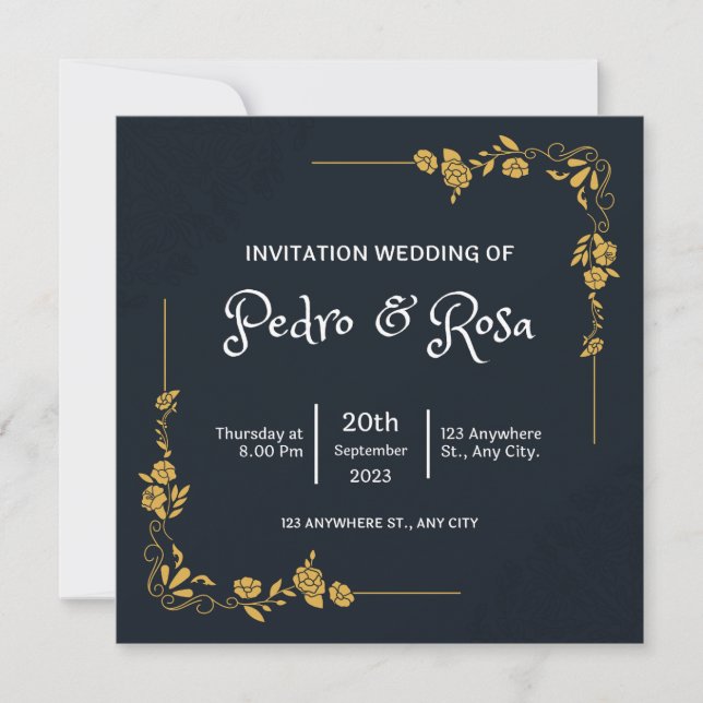 Simple wedding invitation  (Front)