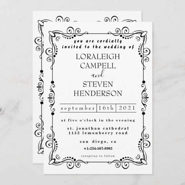 Simple wedding invitation (Front/Back)