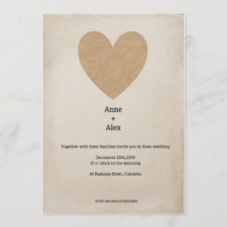 Simple wedding invitation