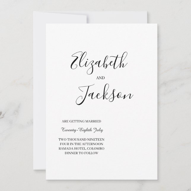 Simple wedding invitation (Front)