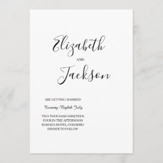 Simple wedding invitation