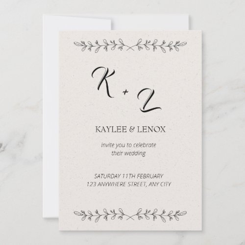 Simple wedding invitation 