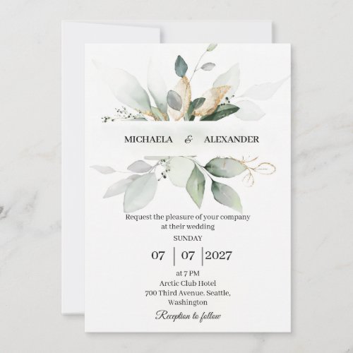 Simple wedding Invitation card