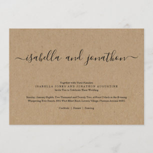 Simple Wedding Invitation - Kraft Paper