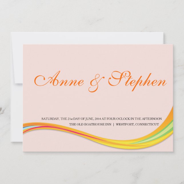 simple wedding invitation soft pink (Front)