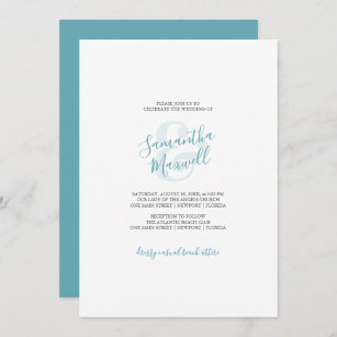 Simple Wedding Invitation Tropical Turquoise