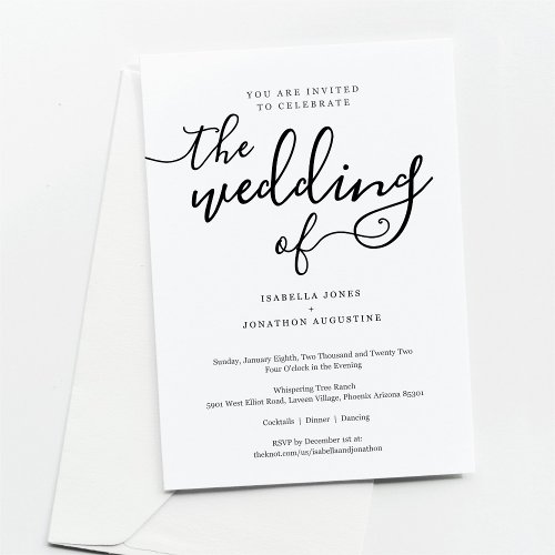 Simple Wedding Invitation with RSVP