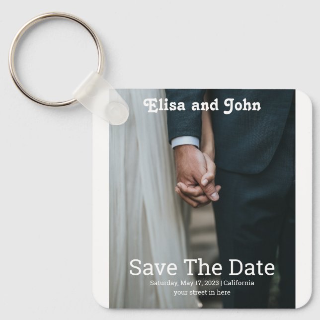 Simple Wedding Invitations elegant Keychain (Front)