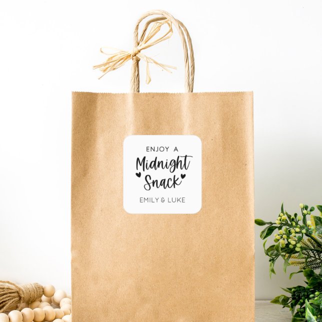Simple Wedding Midnight Snack Favor Stickers (Creator Uploaded)