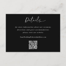 Simple Wedding Modern Handwriting Details QR Code