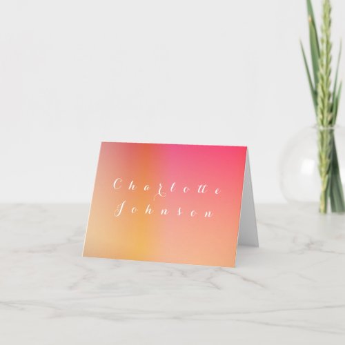 Simple Wedding Modern Sunset Ombre Name Place Card