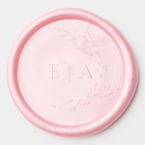 Simple Wedding Monogram Botanical Wreath  Wax Seal Sticker