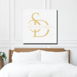 Simple Wedding Monogram Personalized With Name Canvas Print<br><div class="desc">Celebrate your special day with the White and Gold Simple Wedding Monogram Personalized With Name Canvas Print. This stunning piece of wall art is designed to add a touch of elegance and personalization to any home. Featuring a chic white and gold color scheme, this canvas print showcases your custom monogram...</div>