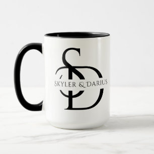 Simple Wedding Monogram Personalized With Name Mug