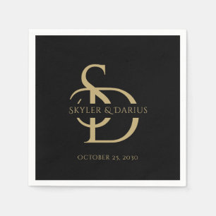 Simple Wedding Monogram Personalized With Name Napkins