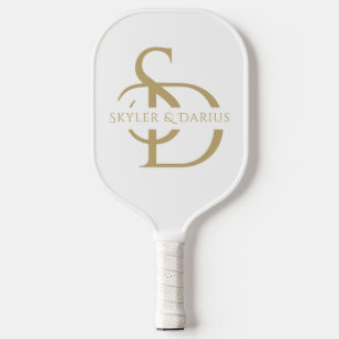 Simple Wedding Monogram Personalized With Name Pickleball Paddle