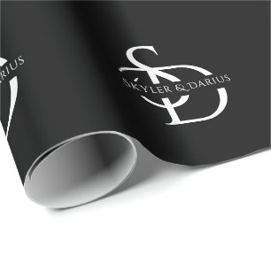 Simple Wedding Monogram Personalized With Name Wrapping Paper