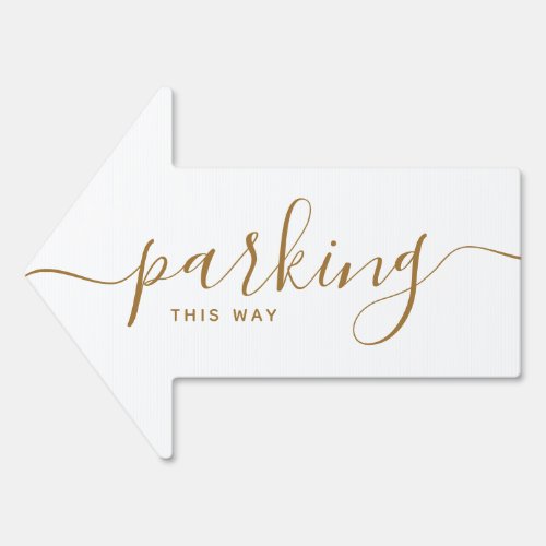 Simple Wedding Parking This Way Arrow Sign