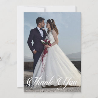 Simple Wedding Photo Add Your Greeting Thank You Note Card