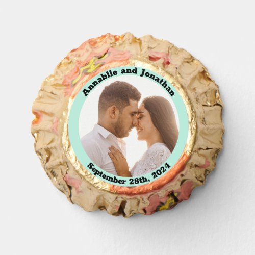 Simple Wedding Photo Date Green Frame Reeses Peanut Butter Cups