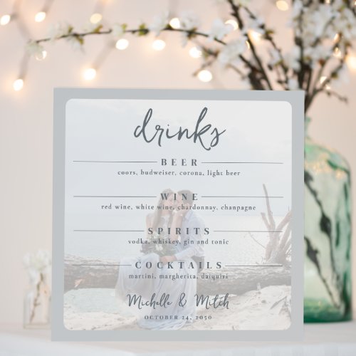 Simple Wedding Photo Drinks Bar Minimalist  Foam Board