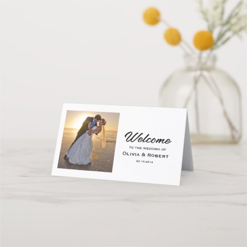 Simple Wedding Photo Place Card