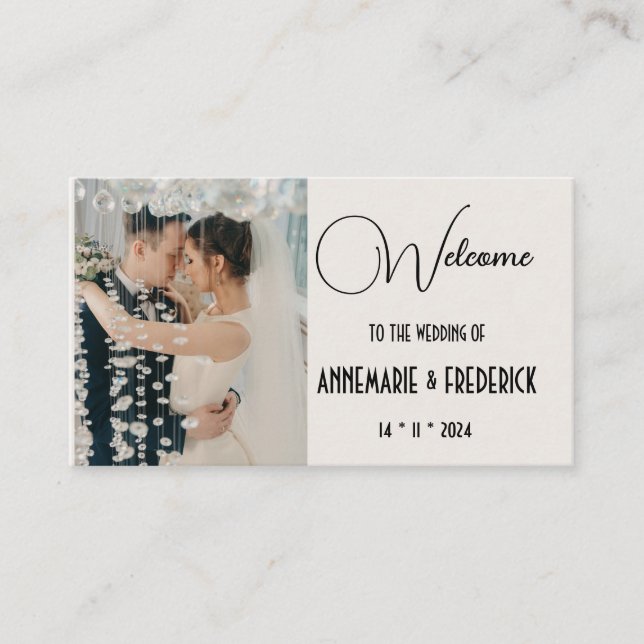 Simple Wedding Photo Place Card (Front)
