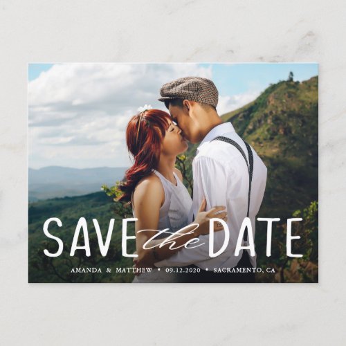 Simple Wedding Photo Postcard