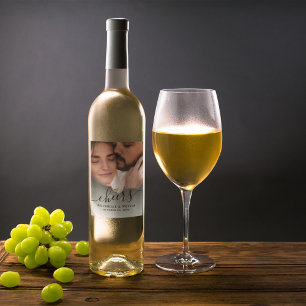 Simple Wedding Photo Script Custom Wine Label