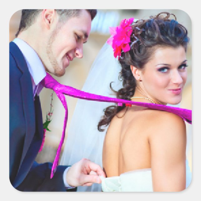 Simple Wedding Photo Sticker (Front)