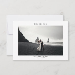Simple Wedding Photo Thank You Card