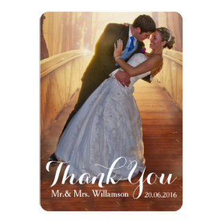 Simple Wedding Photo Thank You Card
