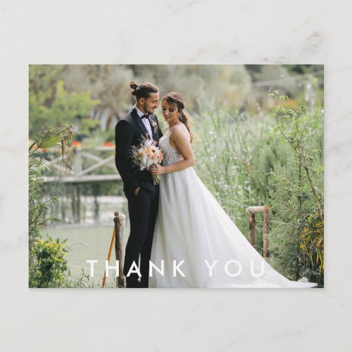 Simple Wedding Photo Thank You Card