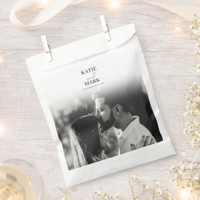 Simple Wedding Photo Thank You Favor Bag (Clipped)