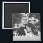 Simple Wedding Photo Thank You Favor Magnet<br><div class="desc">These modern wedding photo thank you favor magnets were designed for your black and white wedding photo. Customize with your photo, names and wedding date and mail to family and friends. A great way to say thank you and to give them a keepsake from your wedding they will cherish for...</div>