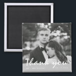 Simple Wedding Photo Thank You Favor Magnet<br><div class="desc">These modern wedding photo thank you favor magnets were designed for your black and white wedding photo. Customize with your photo, names and wedding date and mail to family and friends. A great way to say thank you and to give them a keepsake from your wedding they will cherish for...</div>