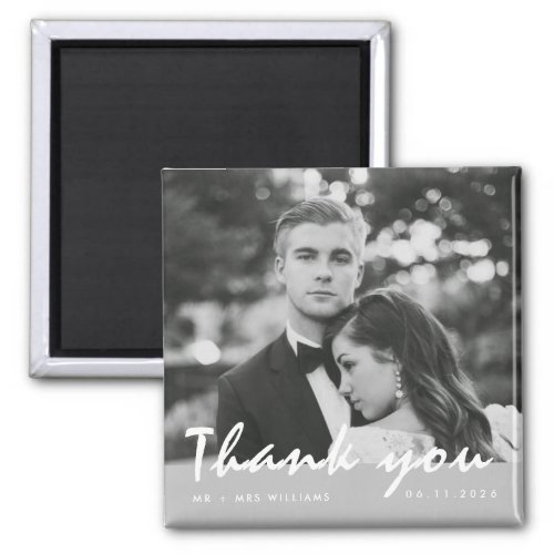 Simple Wedding Photo Thank You Favor Magnet