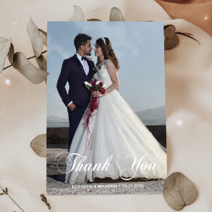Simple Wedding Photo Thank You Magnetic Card