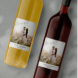 Simple Wedding Photo Wine Label<br><div class="desc">Lovely wedding wine label featuring couple's picture and "Cheers" handwritten signage. It can be easily personalized by adding your photograph,  names and the date. Matching products available in my store Wowweds.</div>