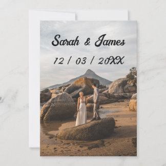 Simple Wedding Photo Wine Label Invitation