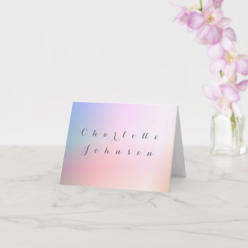 Simple Wedding Pink Lilac Ombre Name Place Card