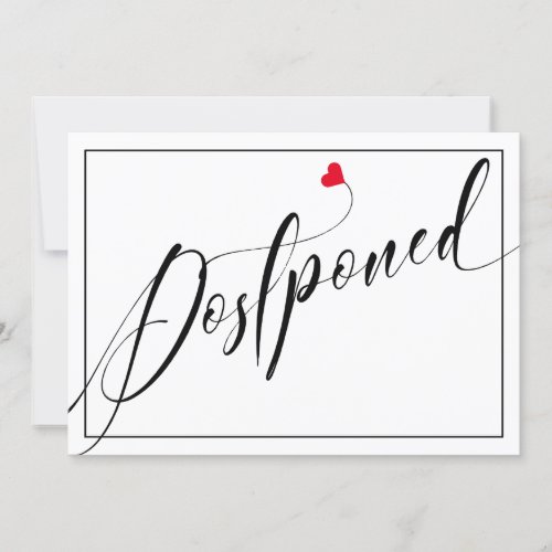 Simple Wedding Postponed Announcement